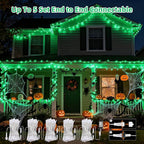 66Ft 200LED Green Christmas Tree Lights Plug in,Connectable Green HalloweenLights,8 Modes String Lights Indoor Outdoor for Party Bedroom Garden Decor (Clear Wire)