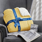 Bedsure GentleSoft Sherpa Fleece Throw Blanket Twin Size for Couch - Thick and Warm Throw for Women and Men, Soft Fuzzy Plush Twin Blanket for Winter, Yellow, 60x80 Inches