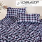 RUVANTI Flannel Sheets Queen Size - 100% Cotton Double Brushed Bed Sheets, Deep Pockets 16 Inches Queen Sheet Set, All Seasons Breathable & Extra Soft - Warm & Cozy, 4 Piece, Noel