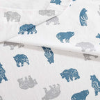Eddie Bauer- Twin Sheet Set, Cotton Flannel Bedding Set, Brushed for Extra Softness, Cozy Home Décor (Bear Mountain Grey, Twin)