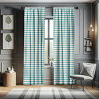 Ambesonne Teal Curtains, Horizontal Zigzag Lines Chevron Triangles Pattern Simple Classical Geometric Design, Window Treatments 2 Panel Set for Living Room Bedroom, Pair of - 28" x 95", Cream Teal