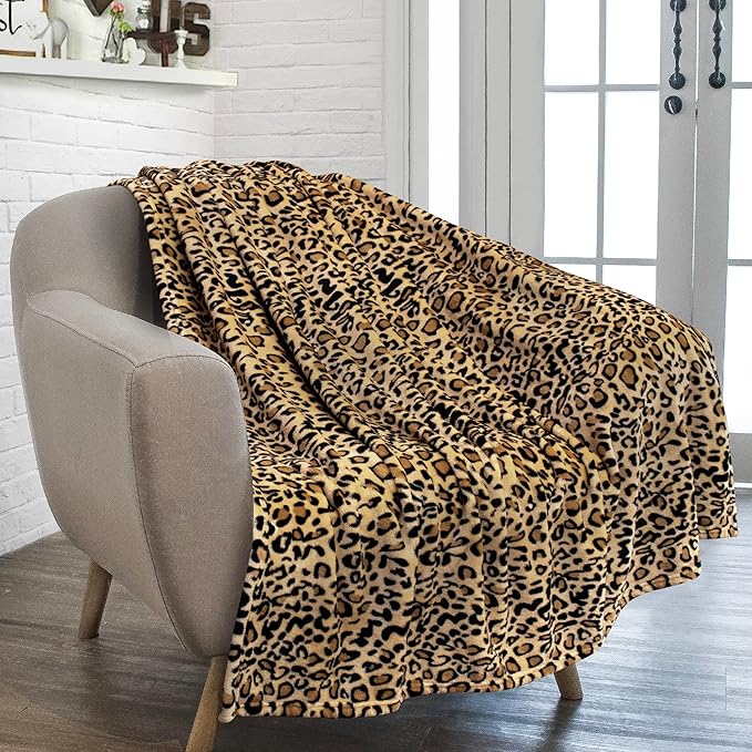 PAVILIA Cheetah Fleece Throw Blanket | Cheetah Leopard Animal Print Flannel Blanket for Twin Bed | Soft Velvet Lightweight Microfiber Blanket for Bed Couch Sofa | 60x80 Inches