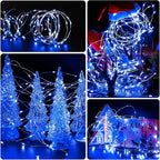 6 Pack LED Fairy Lights 7ft Battery Powered Waterproof Silver Wire 20 Led Mini String Mason Jar Lights for DIY Wedding Party Bedroom Patio Easter Christmas (Blue)