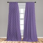 Ambesonne Geometric Curtains, Blossoming Flowers with Birth of Nature Season Theme Spring Summer, Window Treatments 2 Panel Set for Living Room Bedroom, Pair of - 28" x 63", Purple
