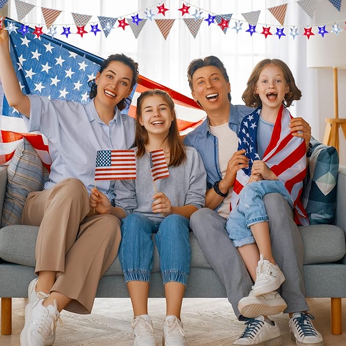 4th of July Decorations Red White and Blue Star String Light Battery Operated 10FT 20 LED Indoor Outdoor Waterproof Twinkle Patriotic Fairy Lights for Independence Day Memorial Day