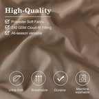 Monbix Oversized Queen Comforter Set - 7 Pieces Brown Bed in a Bag Queen Bedding Sets with Comforters, All Seasons Down Alternative Comforter Bed Set with Sheets,Pillowcases & Shams