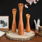 OLEEK Wooden Taper Candle Holders - Woods Taper Candle Holders for Table Centerpiece - Wood Candlestick Holders (9", 8", 6") Wooden Candlestick Holder for 7/8" candlesticks - Candlestick Holders Wood