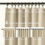 KangBang Wide 60" Sliding Door Blackout Curtains, Dual-Sided Linen Large Window Drapes for Sliding Glass Door Living Room, Room Darkening UV Protection Curtains 2 Panels,60x102 Inch, Natural Beige