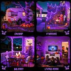 JMEXSUSS 33ft 100 LED Purple Lights for Halloween Decorations, Purple Battery Operated Lights with Remote Indoor Outdoor, String Lights for Halloween Christmas Decor