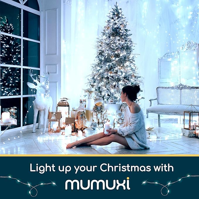 MUMUXI Battery Operated 16 Pack of Copper Wire LED Fairy Lights, 10ft Cool White, Easy to Shape, Waterproof, Indoor/Outdoor Use