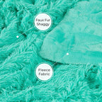 Tuddrom Decorative Extra Soft Faux Fur Throw Blanket 70"x78",Solid Reversible Fuzzy Lightweight Long Hair Shaggy Blanket,Fluffy Cozy Plush Fleece Comfy Microfiber Blanket for Couch Sofa Bed,Teal Blue