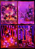 5 Pack Fairy Lights Battery Operated, 7 Feet 20 Led String Lights with Timer, Waterproof Firefly Lights for Home Party Ghost Haunted House Indoor Outdoor Halloween Decorations, Orange & Purple