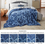 Bedsure GentleSoft Sherpa Fluffy Blanket King Size for Bed - Fleece Warm and Cozy for Women Gift, Plush & Fuzzy Faux Fur Christmas Blanket for Couch, Sofa Decor, Tie Dye Design, Indigo, 108x90 Inches