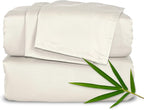 Full Sheets by Pure Bamboo, Genuine 100% Organic Viscose Derived from Bamboo Bed Sheet Set, Luxuriously Soft & Cooling, Double Stitching, Lifetime Quality Promise (Full, Ivory)