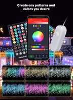 Brightown Smart Icicle Lights for Outside, 33Ft 304 LED RGB Smart Christmas Lights with 58 Preset Modes, App or Remote Control, Music Sync, Memory and Timer Function for Indoor/Outdoor Use