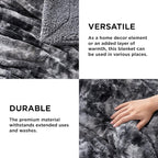 Bedsure GentleSoft Sherpa Fluffy Blanket Twin Size - Fleece Warm and Cozy Throw for Women Gift, Plush & Fuzzy Faux Fur Christmas Blanket for Couch, Sofa, Bed Decor, Tie Dye Design, Grey, 60x80 Inches