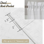 Aiyufeng 24 inch Length 2 PCS Semi Sheer Linen Curtains, Faux Linen Textured Burlap Short Tier Farmhouse Cafe Curtains for Small Windows, 30Wx24L inch
