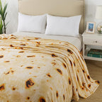 Burritos Tortilla Blanket King Size- Premium Lightweight Anti-Static Tortilla Bed Blanket Soft Couth Sofa Cozy Warm Flannel Taco Blanket Plush Gift for Daughter Mom 90" x 108"(Burritos King)