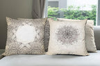Ambesonne Ethnic Throw Pillow Cushion Case Pack of 4, Mandala Design Cultural Folkloric Motifs Swirling Floral Style Art Illustration, Modern Accent Double-Sided Digital Printing, 18", Eggshell Brown