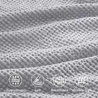 Bedsure Cotton Duvet Cover Set - 100% Cotton Waffle Weave Grey Duvet Cover Oversized King Size, GentleSoft™ and Breathable Bedding Set for All Season, 3 Pieces, 120"x98"