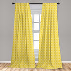 Ambesonne Yellow Window Curtains, Moroccan Trellis Pattern in Yellow Tones Vintage Eastern Pattern, Lightweight Decor 2-Panel Set with Rod Pocket, Pair of - 28" x 95", Mustard Yellow