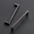 Ravinte 10 Pack Solid Kitchen Cabinet Handles Oil Rubbed Bronze Cabinet Pulls Slim Drawer Pulls with 5 Inch Hole Center Square Bar Kitchen Cabinet Hardware