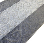Custom Size Modern Runner Rug Carpet for Hallway Entryway Foyer Kitchen, Slip Resistant Latex Rubber Backed 31 inch Wide X Customized Length, Scroll Grey, 31 inch X 12 feet
