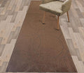 Custom Size Modern Geometric Pattern Carpet Runner Rug for Hallways, Slip Resistant Latex Rubber Backed, 31 inch Wide X Customized Length, Circles Brown, 31 inch X 23 feet