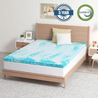 EGO Topper 4 Inch Full Memory Foam Mattress Topper, Gel Foam Mattress Topper for Pressure Relief, Ventilated Design Bed Topper in a Box, CertiPUR-US Certified, 54"×75", Medium
