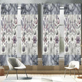 Ambesonne Geometric Floral Window Curtains Pack of 2, Classic Marble Print Ornate Leafy Flowers and Futurist Stripes, Lightweight Set with Rod Pocket, 4 Panels of - 28" x 84", Ceil Blue Laurel Green