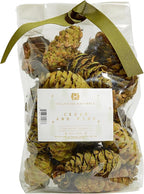 Hillhouse Naturals Cedar & Pine 8oz Potpourri Green Pine Cones. Our Potpourri Combines The Fresh Scent of Pine with a Subtle hint of Cedar and Citrus Peel. Made in The USA.