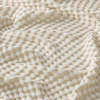 Bedsure Cooling Cotton Waffle Twin XL Blanket - Lightweight Breathable Blanket of Rayon Derived from Bamboo for Hot Sleepers, Light Beige, 66x90 Inches