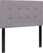 Flash Furniture Bedford Tufted Upholstered Twin Size Headboard in Light Gray Fabric