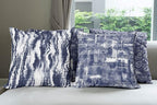 Ambesonne Vintage Throw Pillow Cushion Case Pack of 4, Abstract Grunge Effect Brushstrokes and Waving Striping Stains Paisley Drops, Modern Accent Double-Sided Digital Printing, 16", Violet Blue White