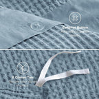 Bedsure Cotton Duvet Cover Queen - 100% Cotton Waffle Weave Grey Blue Duvet Cover Queen Size, GentleSoft™ and Breathable Bedding Set for All Season, 3 Pieces, 90"x90"
