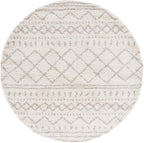 SAFAVIEH Arizona Shag Collection 6'7" Round Ivory/Beige ASG741A Moroccan Non-Shedding Living Room Bedroom Dining Room Entryway Plush 1.6-inch Thick Area Rug