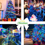 JMEXSUSS 33ft 100 LED Blue Christmas Tree Lights, Battery Operated Christmas Lights with 8 Modes Remote Waterproof Outdoor Indoor for Halloween Christmas Outside Decorations