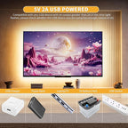 PAUTIX 5V USB COB LED Strip Light 6.56ft/2m 1200lm, 640LEDs Dimmable 3000K Warm White CRI90+ with RF Remote TV Backlight,Flexible Under Cabinet Tape Light for Bedroom,Kitchen,Home,Office DIY Lighting
