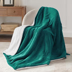 Bedsure GentleSoft Sherpa Fleece Throw Blanket for Couch - Thick and Warm Throw for Women and Men, Soft Fuzzy Plush Christmas Blanket for Winter, Forest Green, 50x60 Inches
