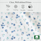 California Design Den Full Size Bed Sheets Set - 400 Thread Count Sateen, Natural 100% Cotton Sheets, Deep Pocket Cooling and Durable Bedding - Blooming Meadows