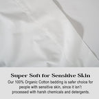 LANE LINEN 100% Organic Cotton Queen Sheets, 8Pc Queen Bed Sheets, Soft & Breathable Queen Size, Crisp Percale Weave, Hotel-Quality Bedding Sheet & Pillowcases - White (2 Pack)