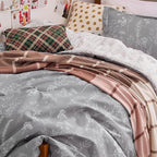 Bedsure Twin/Twin XL Comforter Set - Grey Bed Set, 2 Pieces Cute Floral Bedding, 1 Soft Reversible Botanical Flowers Comforter and 1 Pillow Sham
