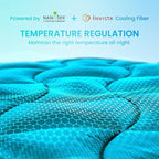 SLEEP ZONE Cooling Twin Mattress Topper for Single Bed, Premium Zoned Quilted Mattress Pad, Fitted Mattress Protector Cover, Machine Wash Durable, Deep Pocket 8-21 inch, Teal, Twin