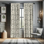 Ambesonne Dahlia Curtains, Vintage Style Garden Flower Sketches of Dahlia and Chrysanthemum Botany Theme, Window Treatments 2 Panel Set for Living Room Bedroom, Pair of - 28" x 84", Beige Black