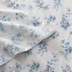 Laura Ashley - Flannel Sheets Full Size, Anti-Pilling & Wrinkle Resistant Cotton, Touchably Soft for All-Season Comfort - Bed Sheets with Matching Pillowcases & Fitted Sheet (Audrey Blue)