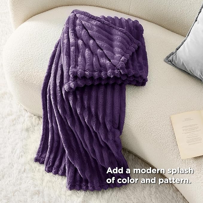 Bedsure GentleSoft Purple Fleece Blanket for Couch - Cozy Soft Blankets for Women, Cute Small Throws for Girls, 60x80 Inches