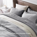 Bedsure Oversized King Comforter Set - Dark Grey Soft Bedding for All Seasons, Cationic Dyed Bed Set, 3 Pieces, 1 Oversized King Size Comforter (120"x98") and 2 Pillow Shams (20"x36"+2")