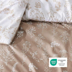 Bedsure Twin/Twin XL Comforter Set - Light Taupe Bed Set, 2 Pieces Cute Floral Bedding, 1 Soft Reversible Botanical Flowers Comforter and 1 Pillow Sham