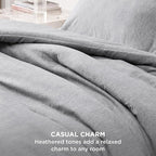 Bedsure Full Comforter Set - Grey Soft Bedding for All Seasons, Cationic Dyed Bed Set, 3 Pieces, 1 Full Size Comforter (82"x86") and 2 Pillow Shams (20"x26"+2")