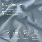 Monbix King Size Comforter Set - 7 Pieces Bed in a Bag King, Dusty Blue Bedding Sets with Comforter, All Seasons Down Alternative Comforter Bed Set with Sheets, Pillowcases & Shams